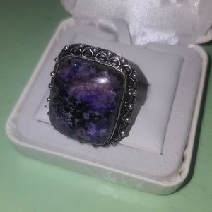 Large stone silver ring